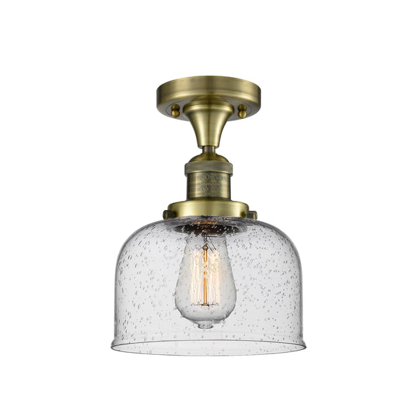 Innovations Lighting Large Bell 1 Light Semi-Flush Mount Part Of The Franklin Restoration Collection 517-1CH-AB-G74