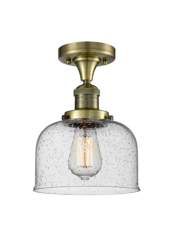 Innovations Lighting Large Bell 1 Light Semi-Flush Mount Part Of The Franklin Restoration Collection 517-1CH-AB-G74-LED