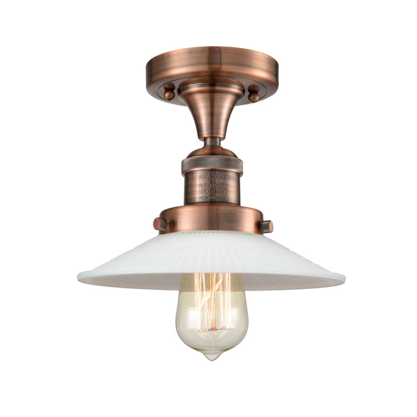 Innovations Lighting Halophane 1 Light Semi-Flush Mount Part Of The Franklin Restoration Collection 517-1CH-AC-G1