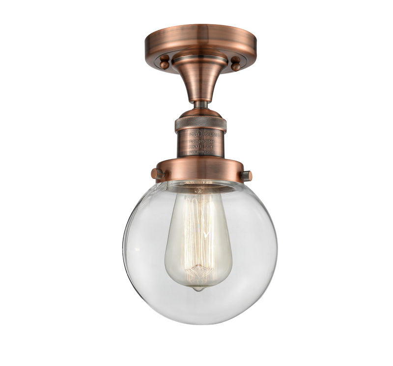 Innovations Lighting Beacon 1 Light 6" Semi-Flush Mount 517-1CH-AC-G202-6-LED