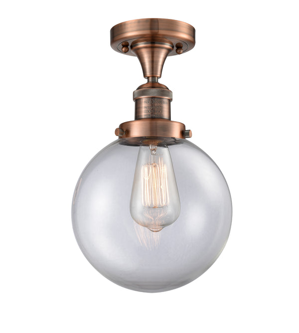 Innovations Lighting Beacon 1 Light 8" Semi-Flush Mount 517-1CH-AC-G202-8-LED