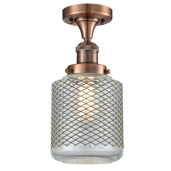 Innovations Lighting Stanton 1 Light Semi-Flush Mount Part Of The Franklin Restoration Collection 517-1CH-AC-G262