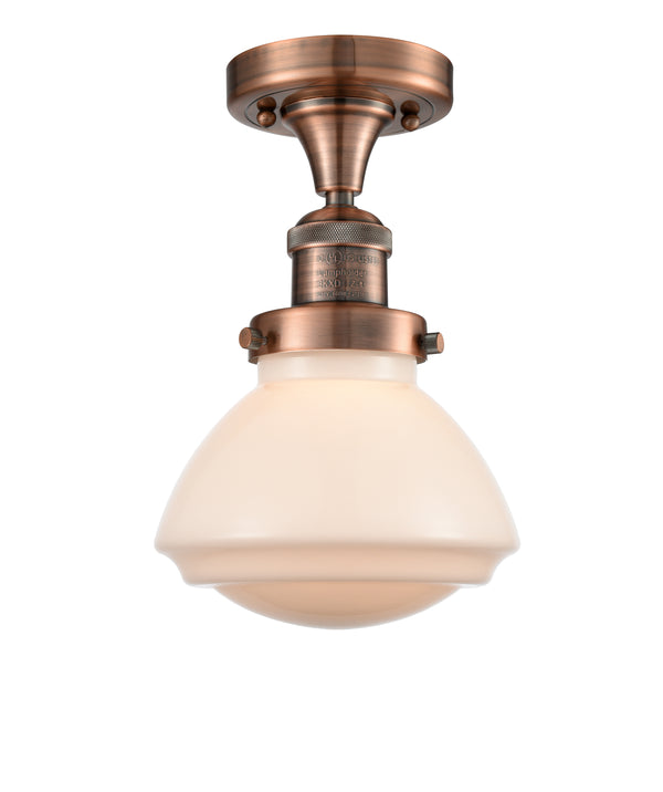 Innovations Lighting Olean 1 Light Semi-Flush Mount Part Of The Franklin Restoration Collection 517-1CH-AC-G321-LED