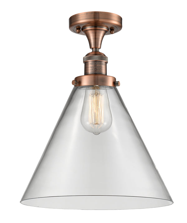 Innovations Lighting X-Large Cone 1 Light Semi-Flush Mount Part Of The Franklin Restoration Collection 517-1CH-AC-G42-L-LED