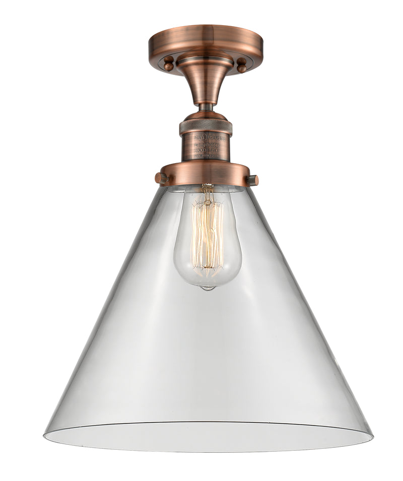 Innovations Lighting X-Large Cone 1 Light Semi-Flush Mount Part Of The Franklin Restoration Collection 517-1CH-AC-G42-L-LED