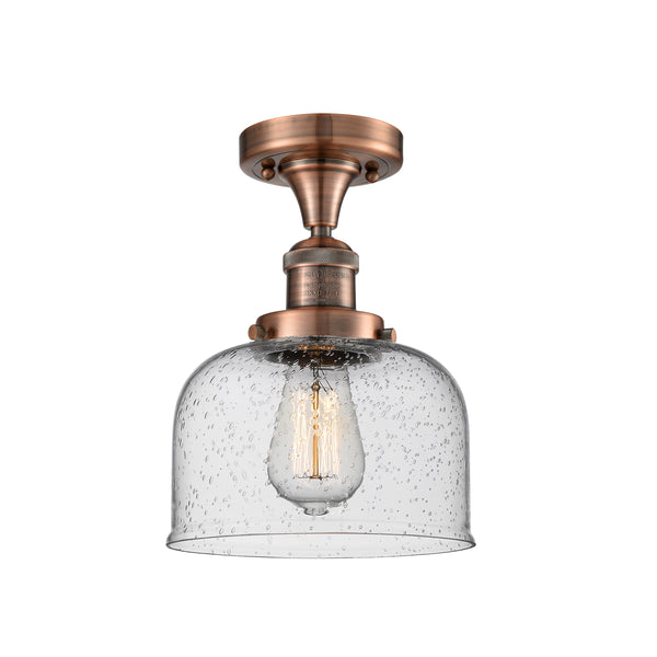 Innovations Lighting Large Bell 1 Light Semi-Flush Mount Part Of The Franklin Restoration Collection 517-1CH-AC-G74