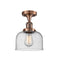 Innovations Lighting Large Bell 1 Light Semi-Flush Mount Part Of The Franklin Restoration Collection 517-1CH-AC-G74