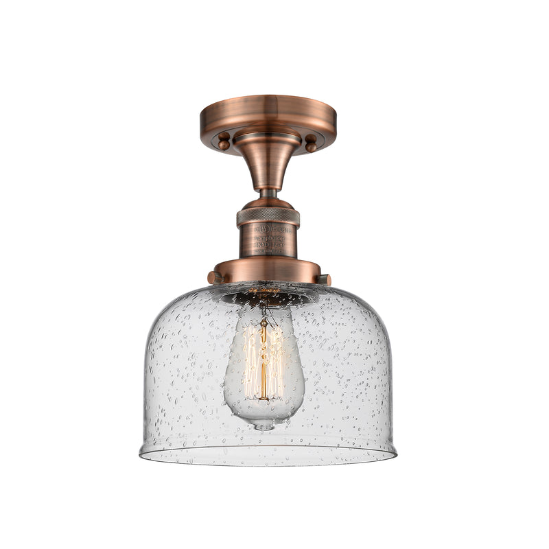 Innovations Lighting Large Bell 1 Light Semi-Flush Mount Part Of The Franklin Restoration Collection 517-1CH-AC-G74