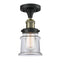Innovations Lighting Small Canton 1 Light Semi-Flush Mount Part Of The Franklin Restoration Collection 517-1CH-BAB-G182S-LED