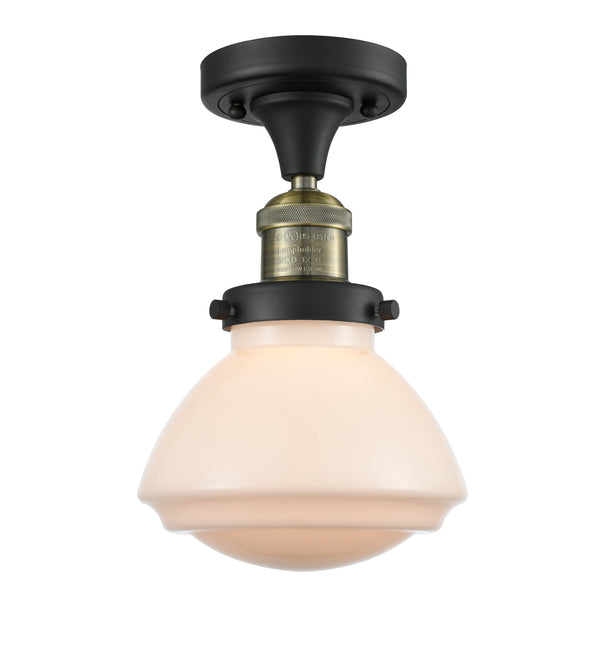Innovations Lighting Olean 1 Light Semi-Flush Mount Part Of The Franklin Restoration Collection 517-1CH-BAB-G321-LED