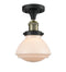 Innovations Lighting Olean 1 Light Semi-Flush Mount Part Of The Franklin Restoration Collection 517-1CH-BAB-G321-LED