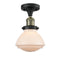 Innovations Lighting Olean 1 Light Semi-Flush Mount Part Of The Franklin Restoration Collection 517-1CH-BAB-G321