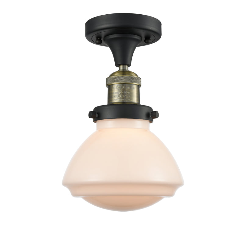 Innovations Lighting Olean 1 Light Semi-Flush Mount Part Of The Franklin Restoration Collection 517-1CH-BAB-G321