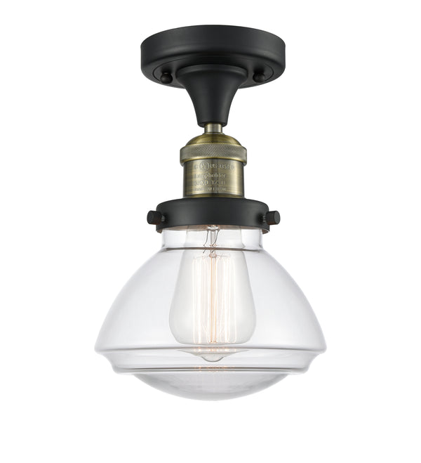 Innovations Lighting Olean 1 Light Semi-Flush Mount Part Of The Franklin Restoration Collection 517-1CH-BAB-G322-LED
