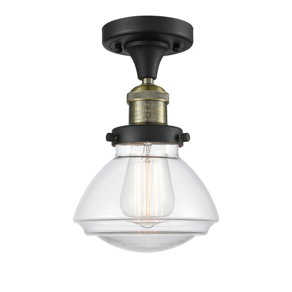 Innovations Lighting Olean 1 Light Semi-Flush Mount Part Of The Franklin Restoration Collection 517-1CH-BAB-G322