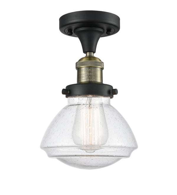 Innovations Lighting Olean 1 Light Semi-Flush Mount Part Of The Franklin Restoration Collection 517-1CH-BAB-G324-LED