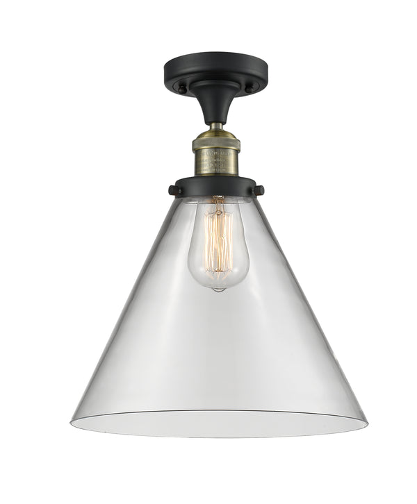 Innovations Lighting X-Large Cone 1 Light Semi-Flush Mount Part Of The Franklin Restoration Collection 517-1CH-BAB-G42-L-LED