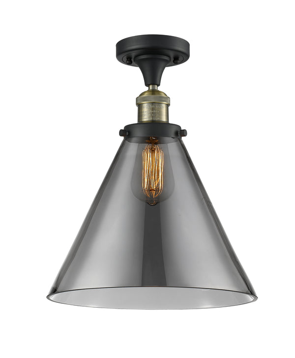 Innovations Lighting X-Large Cone 1 Light Semi-Flush Mount Part Of The Franklin Restoration Collection 517-1CH-BAB-G43-L-LED
