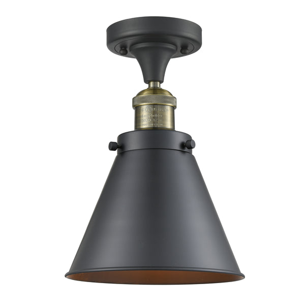 Innovations Lighting Appalachian 1 Light Semi-Flush Mount Part Of The Franklin Restoration Collection 517-1CH-BAB-M13-BK