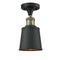 Innovations Lighting Addison 1 Light Semi-Flush Mount Part Of The Franklin Restoration Collection 517-1CH-BAB-M9-BK