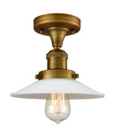Innovations Lighting Halophane 1 Light Semi-Flush Mount Part Of The Franklin Restoration Collection 517-1CH-BB-G1-LED