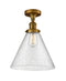 Innovations Lighting X-Large Cone 1 Light Semi-Flush Mount Part Of The Franklin Restoration Collection 517-1CH-BB-G44-L-LED