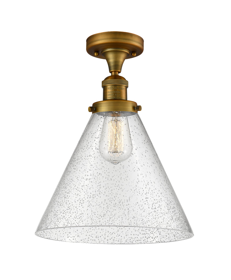 Innovations Lighting X-Large Cone 1 Light Semi-Flush Mount Part Of The Franklin Restoration Collection 517-1CH-BB-G44-L-LED