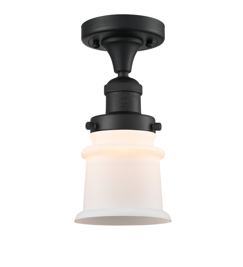 Innovations Lighting Small Canton 1 Light Semi-Flush Mount Part Of The Franklin Restoration Collection 517-1CH-BK-G181S-LED