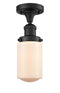Innovations Lighting Dover 1 Light Semi-Flush Mount Part Of The Franklin Restoration Collection 517-1CH-BK-G311-LED