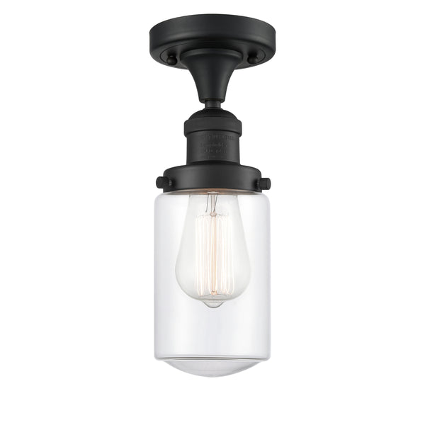 Innovations Lighting Dover 1 Light Semi-Flush Mount Part Of The Franklin Restoration Collection 517-1CH-BK-G312