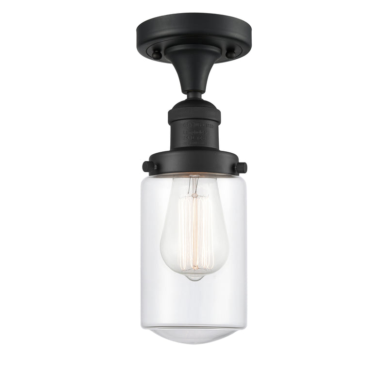 Innovations Lighting Dover 1 Light Semi-Flush Mount Part Of The Franklin Restoration Collection 517-1CH-BK-G312