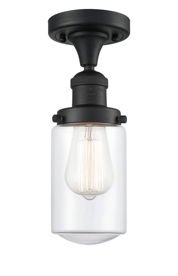 Innovations Lighting Dover 1 Light Semi-Flush Mount Part Of The Franklin Restoration Collection 517-1CH-BK-G312-LED