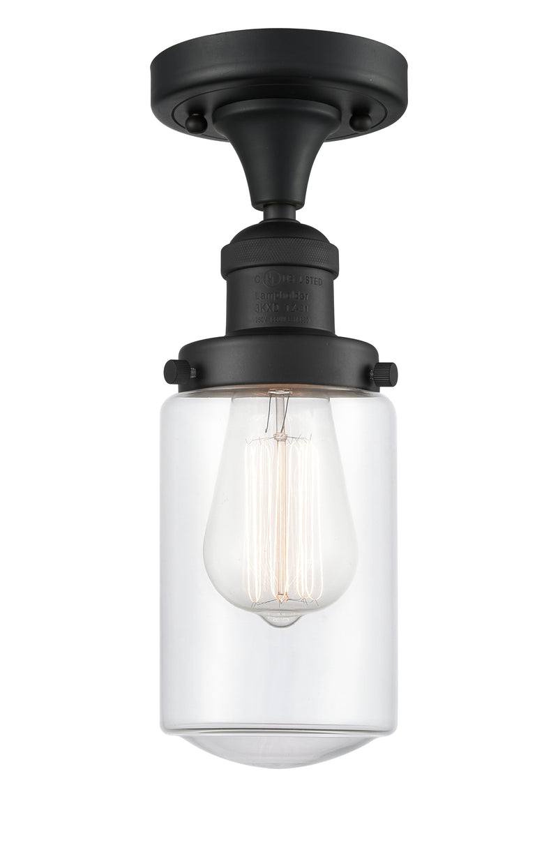 Innovations Lighting Dover 1 Light Semi-Flush Mount Part Of The Franklin Restoration Collection 517-1CH-BK-G312-LED
