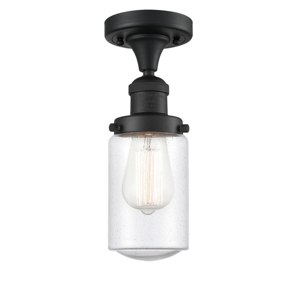 Innovations Lighting Dover 1 Light Semi-Flush Mount Part Of The Franklin Restoration Collection 517-1CH-BK-G314