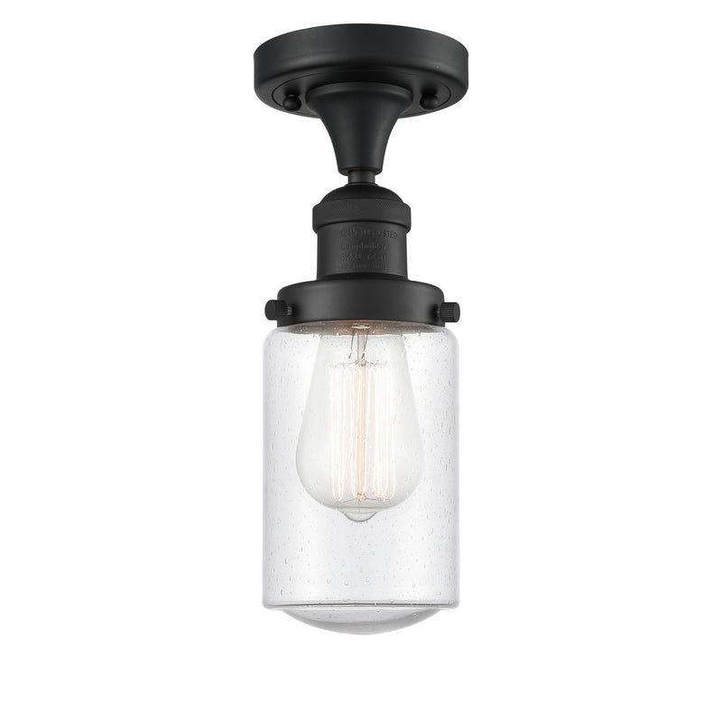 Innovations Lighting Dover 1 Light Semi-Flush Mount Part Of The Franklin Restoration Collection 517-1CH-BK-G314