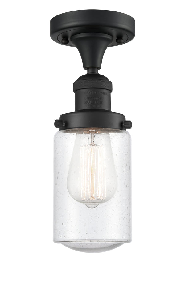 Innovations Lighting Dover 1 Light Semi-Flush Mount Part Of The Franklin Restoration Collection 517-1CH-BK-G314-LED