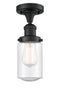 Innovations Lighting Dover 1 Light Semi-Flush Mount Part Of The Franklin Restoration Collection 517-1CH-BK-G314-LED