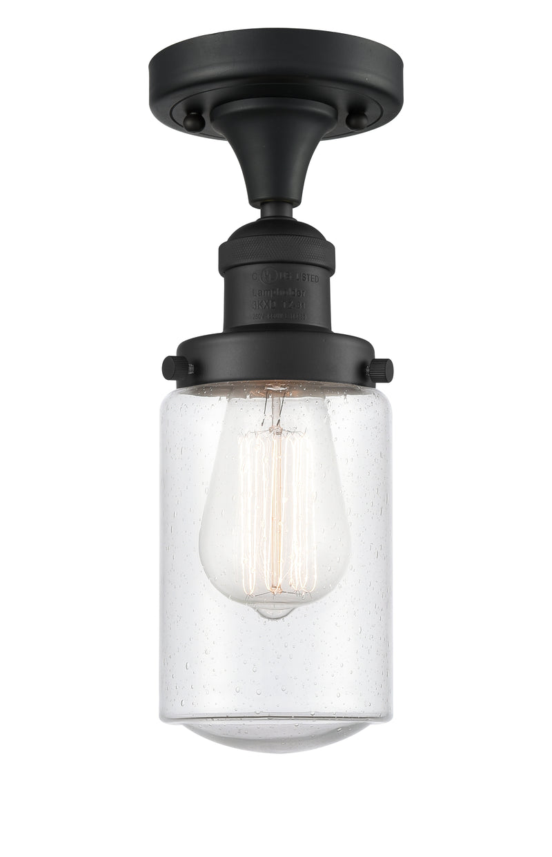 Innovations Lighting Dover 1 Light Semi-Flush Mount Part Of The Franklin Restoration Collection 517-1CH-BK-G314-LED