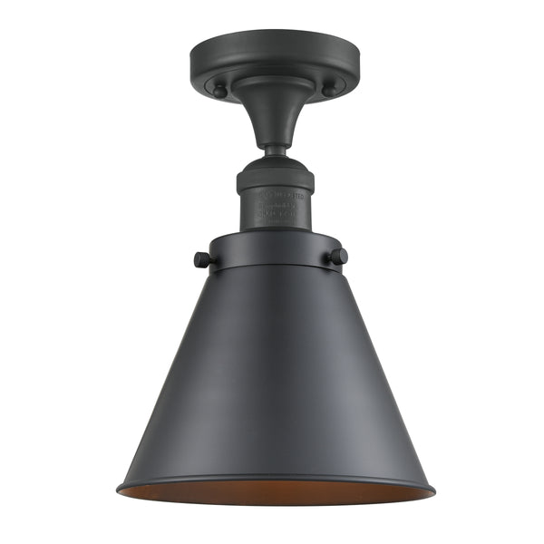Innovations Lighting Appalachian 1 Light Semi-Flush Mount Part Of The Franklin Restoration Collection 517-1CH-BK-M13-BK
