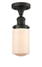 Innovations Lighting Dover 1 Light Semi-Flush Mount Part Of The Franklin Restoration Collection 517-1CH-OB-G311-LED
