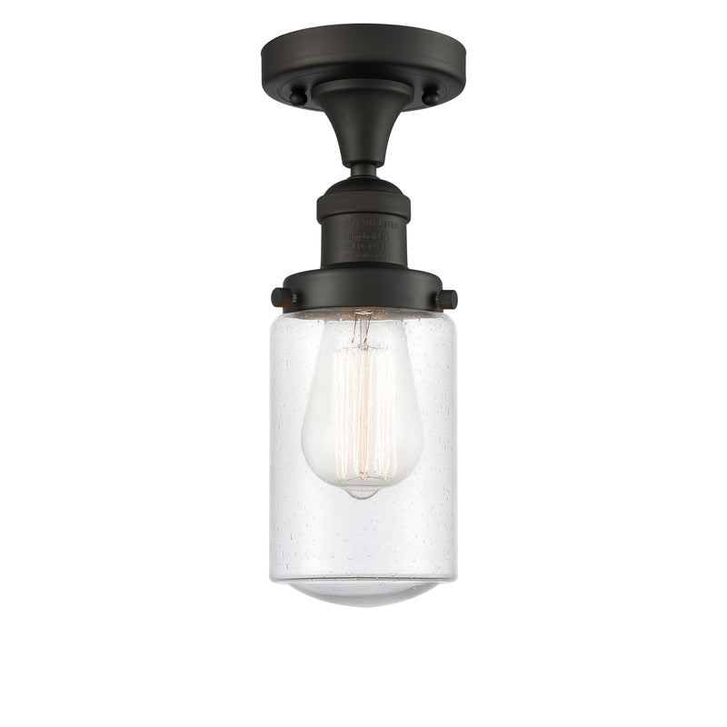 Innovations Lighting Dover 1 Light Semi-Flush Mount Part Of The Franklin Restoration Collection 517-1CH-OB-G314