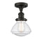 Innovations Lighting Olean 1 Light Semi-Flush Mount Part Of The Franklin Restoration Collection 517-1CH-OB-G324