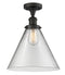 Innovations Lighting X-Large Cone 1 Light Semi-Flush Mount Part Of The Franklin Restoration Collection 517-1CH-OB-G42-L-LED