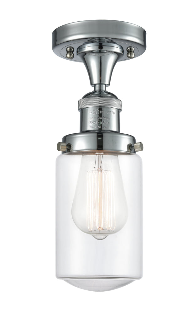 Innovations Lighting Dover 1 Light Semi-Flush Mount Part Of The Franklin Restoration Collection 517-1CH-PC-G312-LED