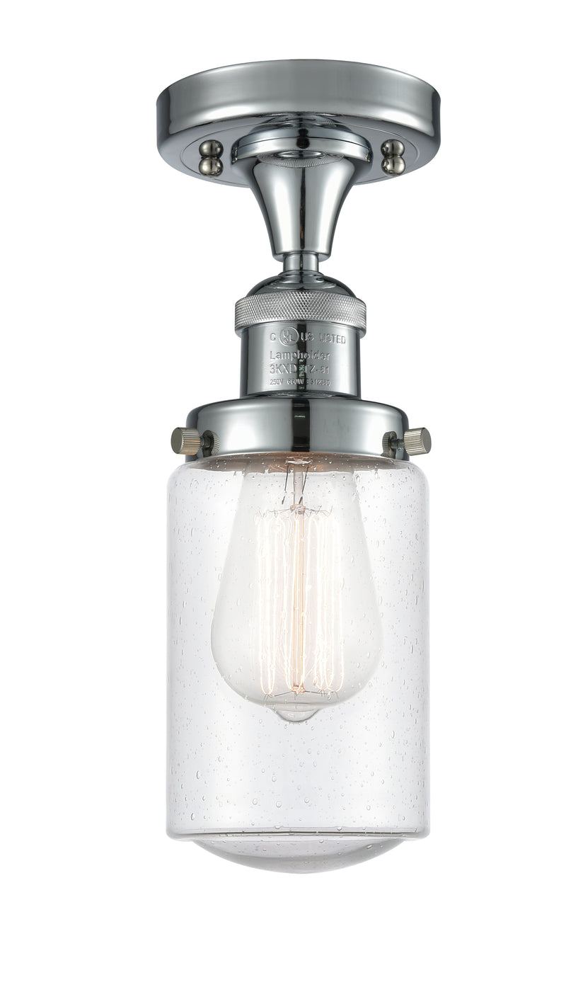 Innovations Lighting Dover 1 Light Semi-Flush Mount Part Of The Franklin Restoration Collection 517-1CH-PC-G314-LED