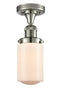 Innovations Lighting Dover 1 Light Semi-Flush Mount Part Of The Franklin Restoration Collection 517-1CH-PN-G311-LED