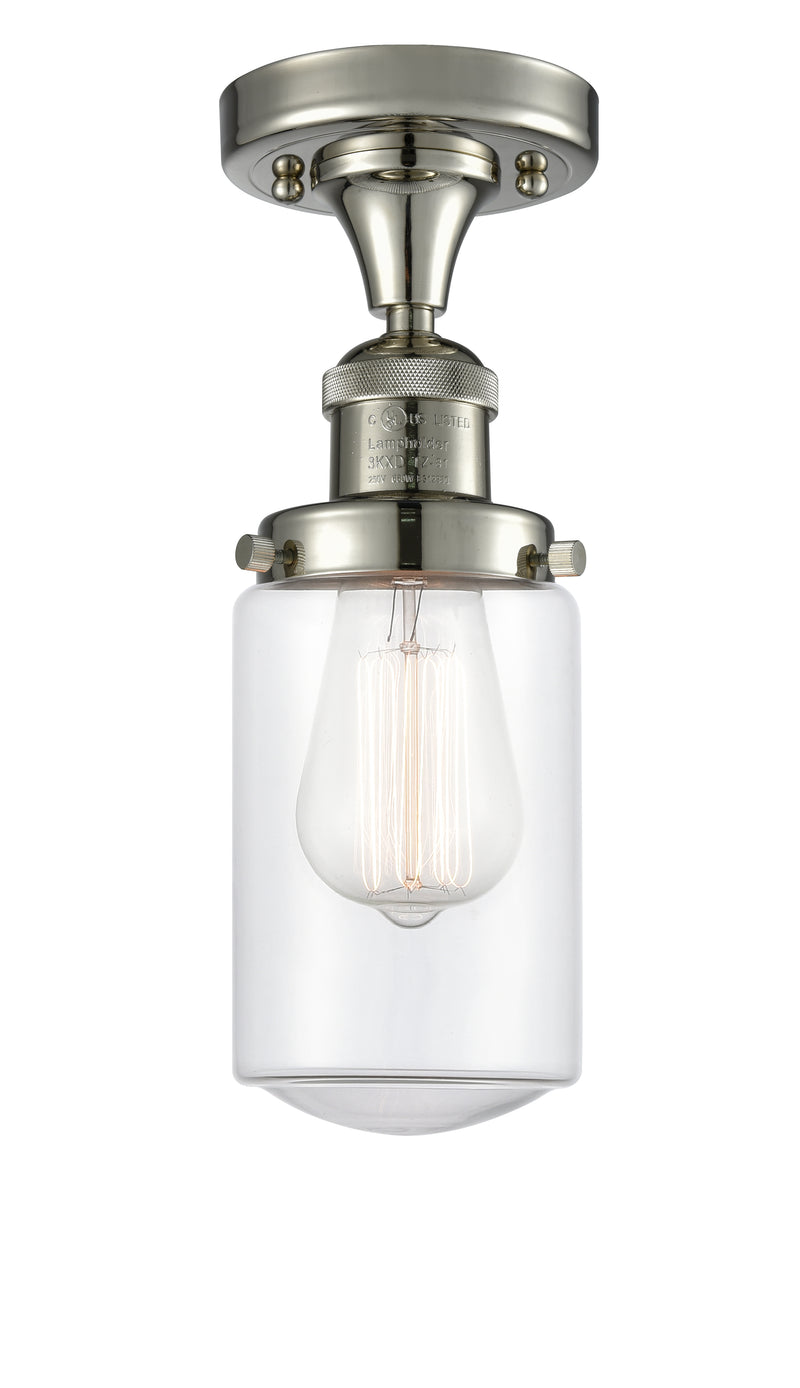 Innovations Lighting Dover 1 Light Semi-Flush Mount Part Of The Franklin Restoration Collection 517-1CH-PN-G312-LED