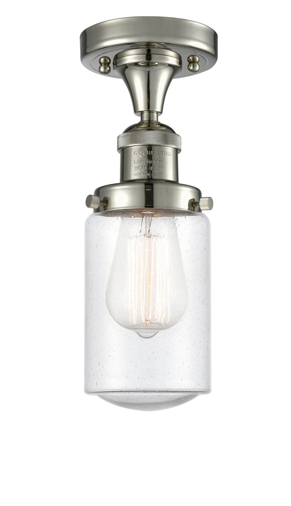 Innovations Lighting Dover 1 Light Semi-Flush Mount Part Of The Franklin Restoration Collection 517-1CH-PN-G314-LED