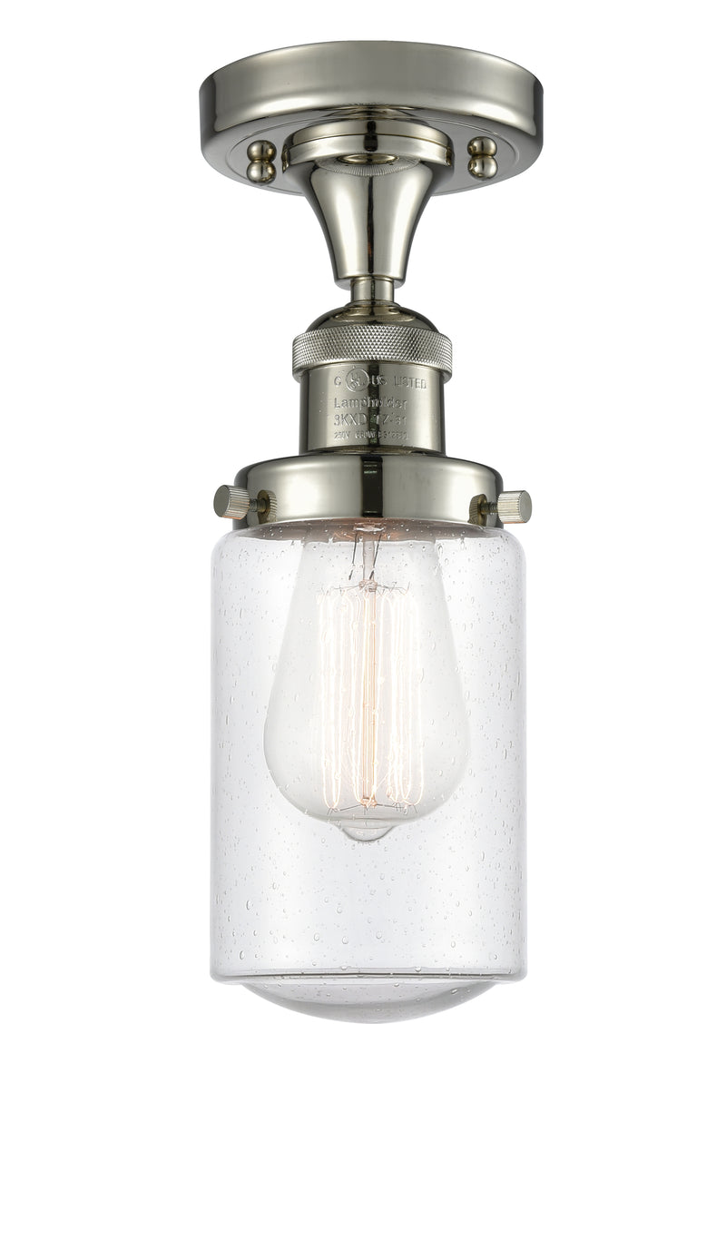 Innovations Lighting Dover 1 Light Semi-Flush Mount Part Of The Franklin Restoration Collection 517-1CH-PN-G314-LED