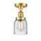 Innovations Lighting Small Bell 1 Light Semi-Flush Mount Part Of The Franklin Restoration Collection 517-1CH-SG-G54